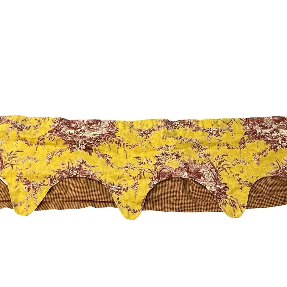 Waverly‎ French Country  2-Tier Scalloped Valance ~ La Petite Ferme Rooster